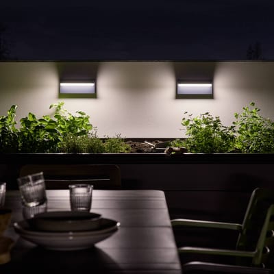 OSRAM Endura Style LED wandlamp Robuust, 12W, 3000K warm wit, 1000 lm, IP54, aluminium donkergrijs