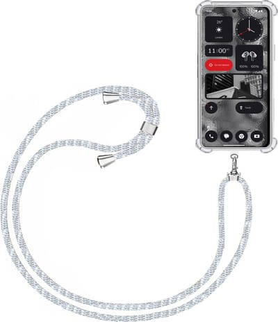 Telefoonkoord + Hoesje Geschikt voor Nothing Phone 2 - Lengte Verstelbaar - Telefoonketting - Shock Proof Case - Baby Blauw