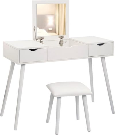 Bolt Edge Luxe Kaptafel - Met Spiegel - Voor Kinderen & Volwassenen - Make-up Tafel