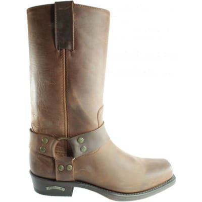 Sendra Boots 1918 Pete Bruin Dames Heren Biker Basic Western Cowboylaars Vierkante neus Beetje Schuine Hak Vast Sierspoor Treklussen Echt Leer Maat 37