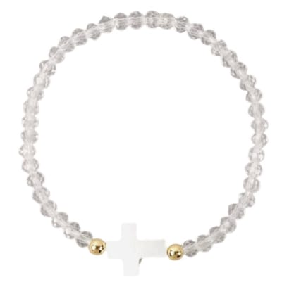 Kruis armband vrouwen - Jezus - Christelijk - kralen sieraad - bijbel - Kristal - 17.5 cm