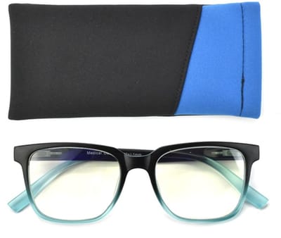Lilly&June Trendy Lichtgewicht Computerbril-Blauw-Zwart-Leesbril-Blauwlichtbril Sterkte +1 inclusief reinigingsdoekje