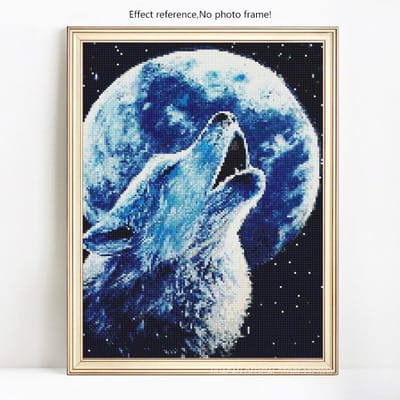 Diamant schilderij ronde stenen dieren diamant borduurwerk natuur wolven diamant mozaïek foto's 20X30 gray