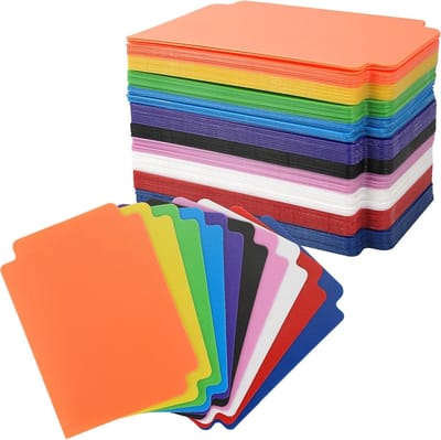 Card Divider Set - 100 Pcs, 10 Colors - Standard Size Plastic Separation Cards for Games, Sports Storage Boxes, Folders