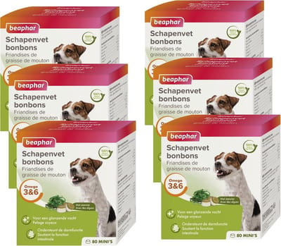Beaphar Schapenvetbonbons Zeewier - Hondensnacks - 6 x Mini