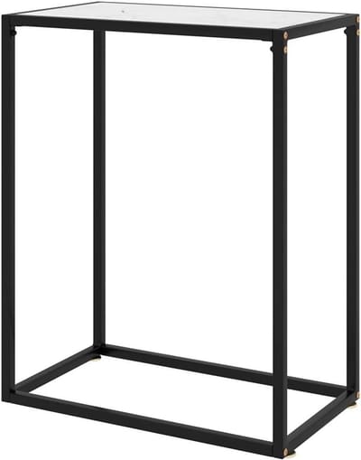 Bijzettafel - Consoletafel - Woonkamer Decoratie - Gehard Glas - 60 x 35 x 75 cm - Wit