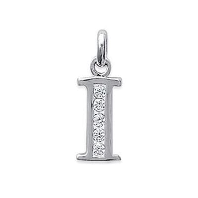 Blinx Jewels Zilveren Hanger Letter I Steentjes