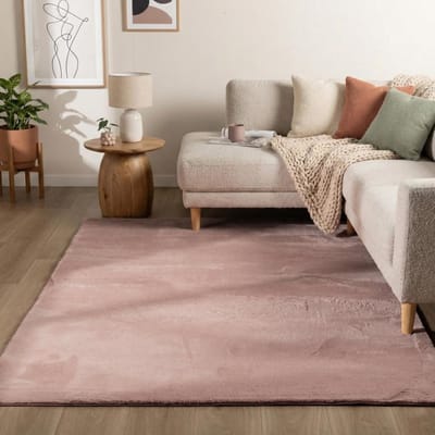 Flycarpets Amalfi vloerkleed Roze - Laagpolig wasbaar Fluffy en Zacht - Woonkamer tapijt - 120x170 cm