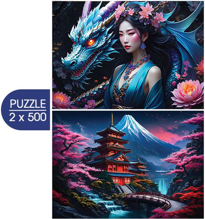 Bluebird Puzzle legpuzzel Japan Spirit Asia Collection 2x500 stukjes.