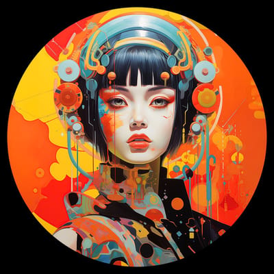 POPART MUSIC GIRL: plexiglas 60x80cm