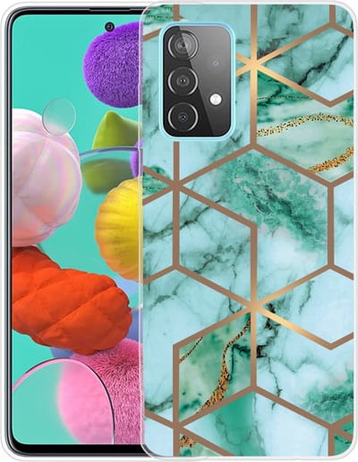 Coverup Hoesje - Geschikt voor Samsung Galaxy A13 4G Hoesje - Coverup Marmer TPU Back Cover - Groen