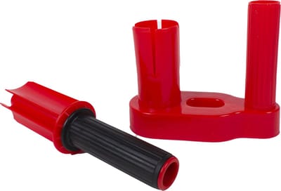 Kortpack - Foliedispenser voor Handwikkelfolie - Rekfolie - Stretchfolie met een Kokerdiameter van 50mm - Kunststof - 1 Stuk - Rood/Zwart - (070.0500)