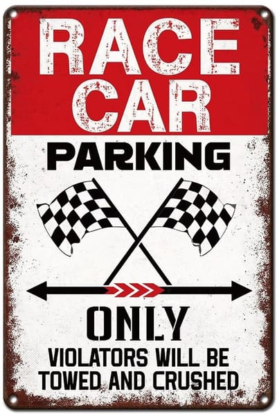 Dailygoods- Metalen Bord Racing Vlag - Muurdecoratie - Waterdicht - 20 x 30 cm - IJzer - Voor Bars/Clubs/Racebaan