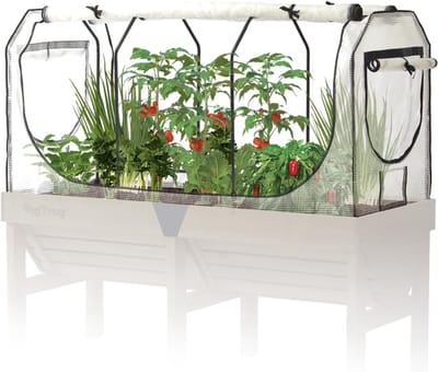 SNJY @ Kweektafel - Kweekbak op Poten - Moestuinbak Verhoogd - Broeikasframe - 179L x 72B x 90H cm - Wit