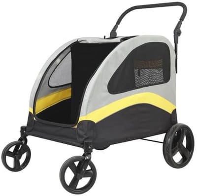 Duurzame 2-in-1 hondenbuggy voor kleine en middelgrote honden - opvouwbare hondenwagen voor eenvoudig vervoer