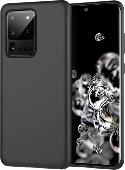Hoesje - Geschikt voor Samsung Galaxy S20 Ultra - Sterk & Shockproof - Siliconen Case - Hoes Cover - Telefoonhoes - Zwart