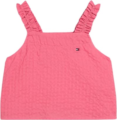 Tommy Hilfiger SEERSUCKER GINGHAM STRAP TOP Meisjes Top - Pink - Maat 12