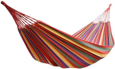 Tuin Hangmat - Camping Hangmat - Ontspannen Buiten - Scheurbestendig Canvas - 280 x 150 cm - Rood
