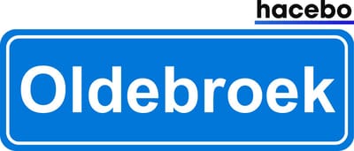 Hacebo - Plaatsnaam Sticker - 29x10 CM - Oldebroek sticker - Verkeersborden sticker - grappige cadeaus - Oldebroek