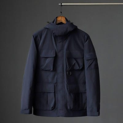 Veste d'extérieur pour homme printemps et automne Veste d'outillage fonctionnelle multi-poches coupe-vent et imperméable pour homme Tide 3XL black