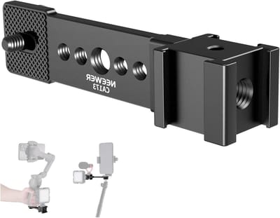 Triple Cold Shoe Mount Plate voor Microfoon en LED Licht, Metalen Extensie Beugel voor Statieven, Compatibel met Gimbals en Smartphone Stabilizers