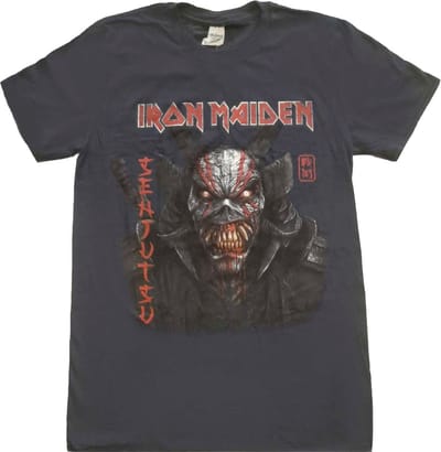 Iron Maiden - Senjutsu Back Cover Vertical Logo Heren T-shirt - S - Blauw