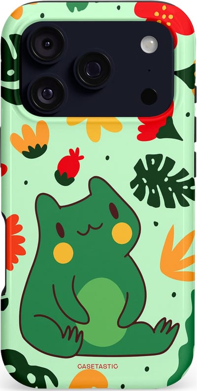 Casetastic hoesje geschikt voor Apple iPhone 17 Pro - MagSafe - Dubbellaagse bescherming - Kwaakje - Fashion Case - Mintgroen Rood Okergeel
