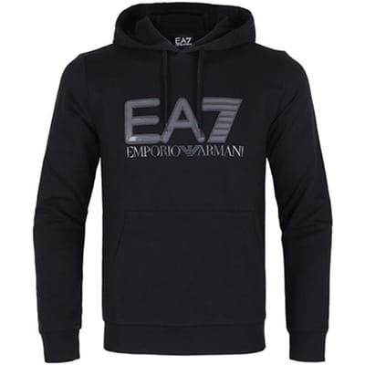 Emporio Armani EA7 Logo Letterprint Hoodie Heren tops Zwart 6KPM62-PJ05Z-1200 L gray
