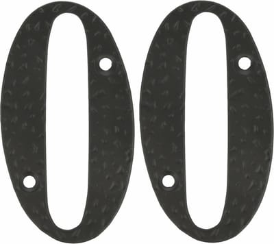 AMIG Huisnummer 0 - 2x - massief gesmeed staal - 10cm - incl. bijpassende schroeven - zwart