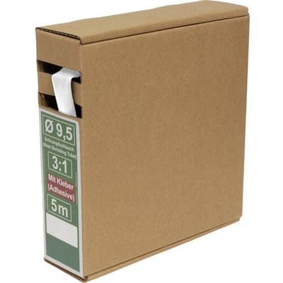 Quadrios 25CA490 Krimpkous met lijm Wit 9.5 mm 3.2 mm Krimpverhouding:3:1 5 m