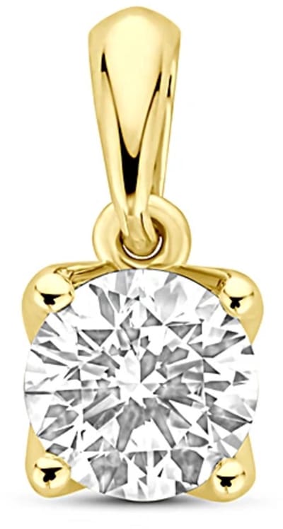 14K geelgouden hanger lab grown diamant 0.50ct h si 10 mm - 4033686