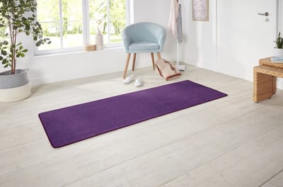 Flycarpets Loper Laagpolig Effen Uni Vloerkleed - Nasty - Paars 80x150 cm
