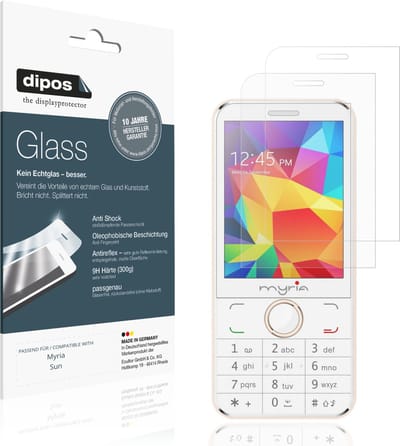 dipos – 2x Matte Pantserfolie geschikt voor Myria Sun | 9H Screenprotector