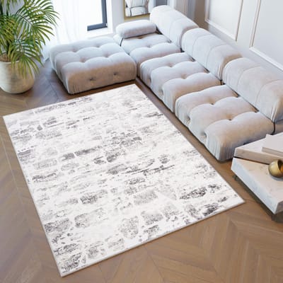 Tapiso Sky Vloerkleed Grijs Abstract Woonkamer Modern Tapijt Maat - 80x150