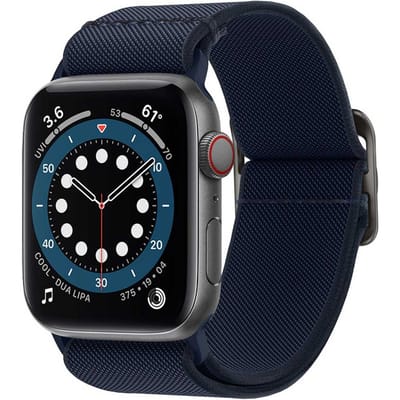Spigen Fit Lite Geschikt voor Apple Watch 1 / 2 / 3 / 4 / 5 / 6 / 7 / 8 / 9 / SE / Ultra 49MM / 45MM / 44MM / 42MM Bandje Nylon Blauw