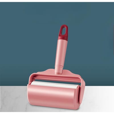 Grand Rouleau Épilateur Portable Résistant aux Déchirures Tube Rouleau Papier Vêtements Brosse Élimination Poils d'Animaux Outil Adhésif d'Élimination rose