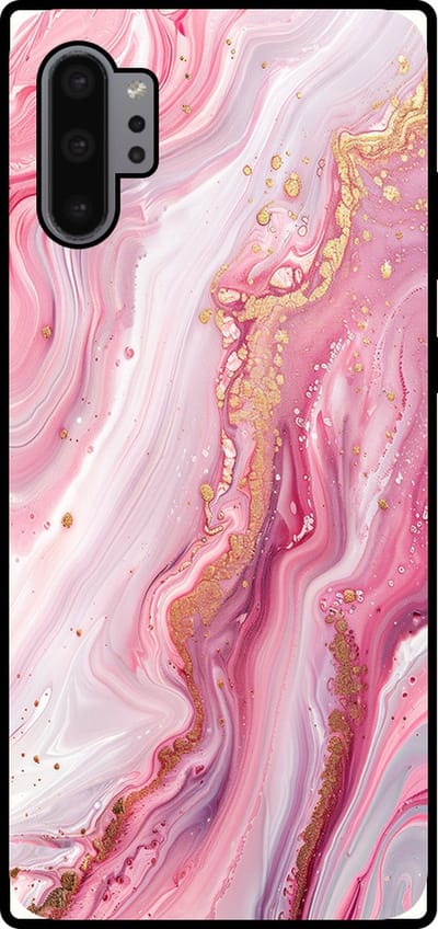 Smartphonica Telefoonhoesje Geschikt voor Samsung Galaxy Note 10 Plus met marmer opdruk - TPU backcover case marble design - Roze geschikt voor Samsung Galaxy Note 10 Plus