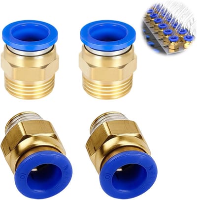 SnelShoppen - Pneumatische Quick Coupling 4 Stuks R 1/4 Inch Male Thread 10mm Voor Luchtslangen, Directe Verbinding, Hoge Kwaliteit, Eenvoudig Te Inst