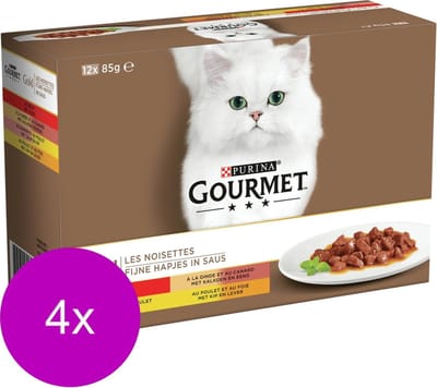 Gourmet Gold Multipack - Kattenvoer - 4 x Vleesmix Vlees 12x85 g