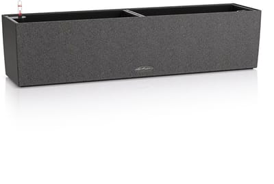 LECHUZA BALCONERA Stone 80 - Plantenbak - met uitneembare binnenbak - met bewateringssysteem - ALL-IN-ONE set met LECHUZA-PON - grafietzwart