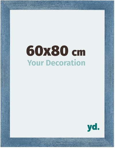 Your Decoration - Puzzellijst 60x80 cm - Helder Blauw Geveegd - Puzzellijst 1500-2000 stukjes - MDF Fotolijst - Mura