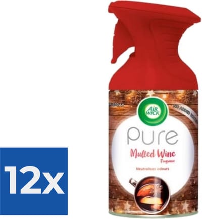 Airwick Pure Luchtverfrisser Spray - Mulled Wine - Voordeelverpakking 12 stuks