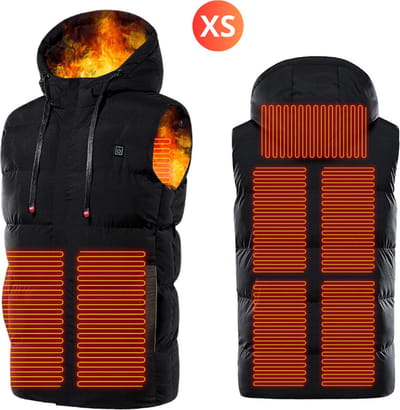 Nivard Verwarmde Bodywarmer - Heated Vest - Elektrische Bodywarmer - Extra Warm - Water Afstotend - Oplaadbaar - Heren - Maat XS - Zwart