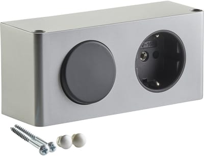 SOTECH Powerbox contactdoos incl. lichtschakelaar voor 12 V 10 W LED verlichting combibox voor spiegelkast keukenkast TÜV getest (met voeding)