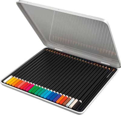 Crelando Aquarel Kleurpotloden - Inclusief Penseel voor Kleurverlopen met veel effect - Geschikt voor: papier en karton - 25-delige set - Kleurpigmenten van hoge kwaliteit - Kan met water worden gemengd - Ideaal voor creatieve ideeën