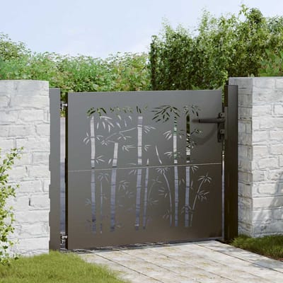 vidaXL - Tuinpoort - 110 - x - 105 - cm - Gepoedercoat - staal - Zwart - Vergrendelbaar