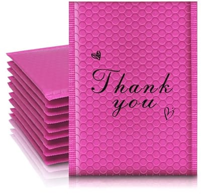 Bubbelenveloppen 4x8" 50 Pack - Zelfsluitende, Waterdichte en Dempende Verzendoplossingen - Roze Rood