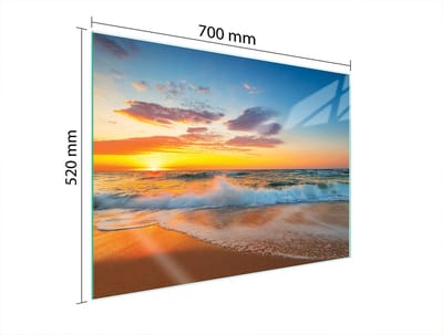 TMK ArtDeko Serie - Glazen Beschermplaat Voor Fornuis - 70x52 cm - Mots Met Zee Thema
