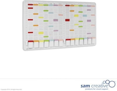 Kaartplanner 16-kolom 32 sleuven 60x101 cm | T-kaartplanner | Planbord met kaarten | Kaartenplanner