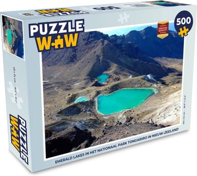Puzzel Emerald Lakes in het Nationaal park Tongariro in Nieuw-Zeeland - Legpuzzel - Puzzel 500 stukjes